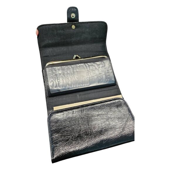 Black Tri Fold Pocket Book NEW wallet - Picture 4 of 7